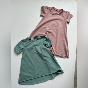 Sunlit Valley - Shirt Sleeve - T-Shirt Dresses - Green/Pink Size 5-6T